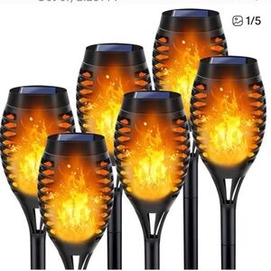 Solar Torch Lights with Flickering Flame Effect
